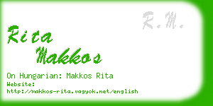 rita makkos business card